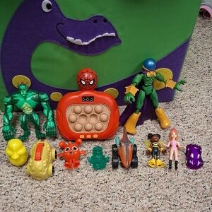 Colorful Kids Toy Set with Superhero Figures